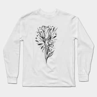 Bone and flowers, witchcraft Long Sleeve T-Shirt